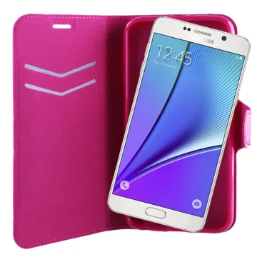 VOLTE-TEL ΘΗΚΗ SAMSUNG NOTE 5 N920 LINE LEATHER-TPU BOOK STAND PINK