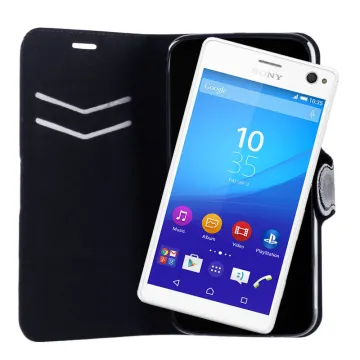 VOLTE-TEL ΘΗΚΗ SONY XPERIA C4 E5303 LINE LEATHER-TPU BOOK STAND BLACK