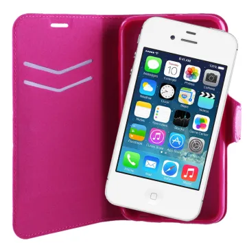 VOLTE-TEL ΘΗΚΗ IPHONE 4G/4S LINE LEATHER-TPU BOOK STAND PINK