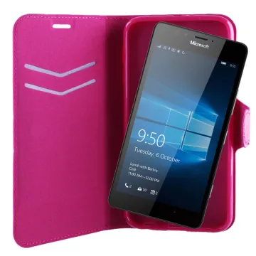 VOLTE-TEL ΘΗΚΗ MICROSOFT LUMIA 950 LINE LEATHER-TPU BOOK STAND PINK