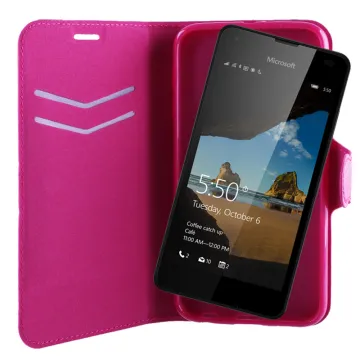 VOLTE-TEL ΘΗΚΗ MICROSOFT LUMIA 550 LINE LEATHER-TPU BOOK STAND PINK