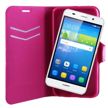 VOLTE-TEL ΘΗΚΗ HUAWEI Y6 LINE LEATHER-TPU BOOK STAND PINK