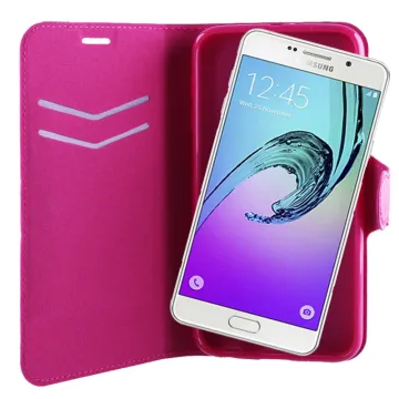 VOLTE-TEL ΘΗΚΗ SAMSUNG A7 A710 2016 LINE LEATHER-TPU BOOK STAND PINK