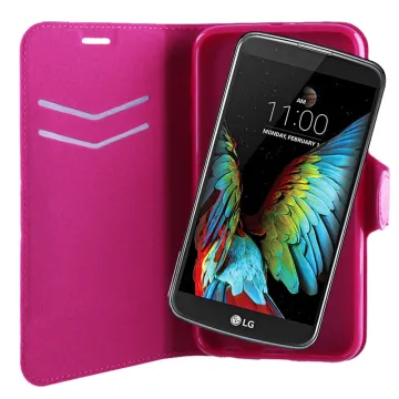 VOLTE-TEL ΘΗΚΗ LG K10 K420 LINE LEATHER-TPU BOOK STAND PINK