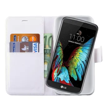 VOLTE-TEL ΘΗΚΗ LG K10 K420 LEATHER-TPU BOOK STAND WHITE