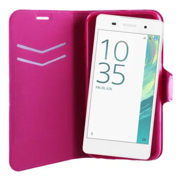 VOLTE-TEL ΘΗΚΗ SONY XPERIA E5 F3311 LINE LEATHER-TPU BOOK STAND PINK