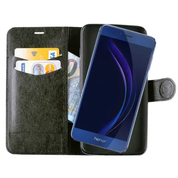 VOLTE-TEL ΘΗΚΗ HONOR 8 SILK LEATHER-TPU BOOK STAND BLACK