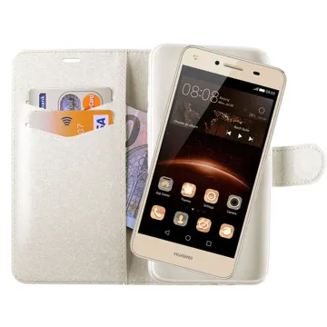 VOLTE-TEL ΘΗΚΗ HUAWEI Y5 II SILK LEATHER-TPU BOOK STAND WHITE