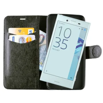 VOLTE-TEL ΘΗΚΗ SONY XPERIA X COMPACT SILK LEATHER-TPU BOOK STAND BLACK