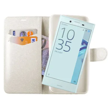 VOLTE-TEL ΘΗΚΗ SONY XPERIA X COMPACT SILK LEATHER-TPU BOOK STAND WHITE