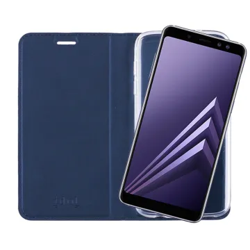 IDOL 1991 ΘΗΚΗ SAMSUNG A8 2018 A530 PRIME MAGNET BOOK STAND DARK BLUE