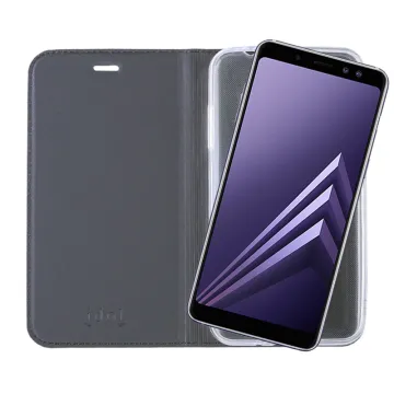 IDOL 1991 ΘΗΚΗ SAMSUNG A8 2018 A530 PRIME MAGNET BOOK STAND DARK GREY