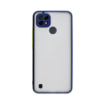 LIME HARDSHELL FUSION ΘΗΚΗ REALME C21 6.5in FULL CAMERA PROTECTION BLUE WITH YELLOW KEYS