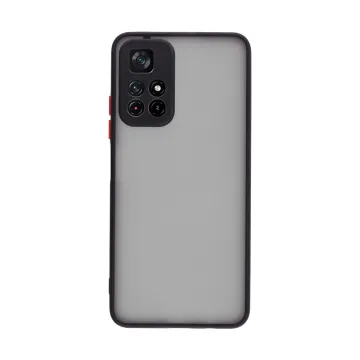 LIME HARDSHELL FUSION ΘΗΚΗ XIAOMI POCO M4 PRO 5G/REDMI NOTE 11T 5G 6.6in FULL CAMERA PROTECTION BLACK WITH RED KEYS