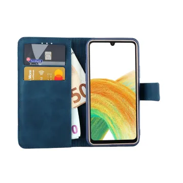 LIME ESSENTIAL ΘΗΚΗ SAMSUNG A33 5G A336 6.4in MAGNET BOOK STAND CLIP DARK BLUE