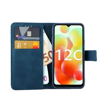 LIME ESSENTIAL ΘΗΚΗ XIAOMI REDMI 12C 6.71in MAGNET BOOK STAND CLIP DARK BLUE