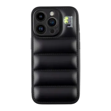 LIME BUMPY PUFFER ΘΗΚΗ IPHONE 15 PRO 6.1in TPU FULL CAMERA PROTECTION BLACK