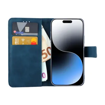 LIME ESSENTIAL ΘΗΚΗ IPHONE 15 6.1in MAGNET BOOK STAND CLIP DARK BLUE