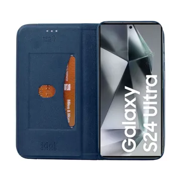 IDOL 1991 ELITE ΘΗΚΗ SAMSUNG S24 ULTRA 5G S928 6.8in ANTI-RFID BOOK STAND BLUE
