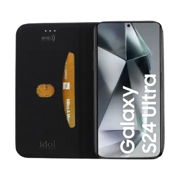 IDOL 1991 ELITE ΘΗΚΗ SAMSUNG S24 ULTRA 5G S928 6.8in ANTI-RFID BOOK STAND BLACK