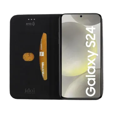 IDOL 1991 ELITE ΘΗΚΗ SAMSUNG S24 5G S921 6.2in ANTI-RFID BOOK STAND BLACK