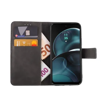 LIME ESSENTIAL ΘΗΚΗ MOTOROLA MOTO G14 XT2341-3 6.5in MAGNET BOOK STAND CLIP GREY