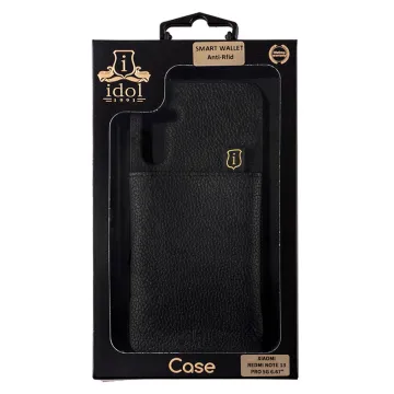 IDOL 1991 ANTI-RFID LEATHER SMART WALLET ΘΗΚΗ XIAOMI REDMI NOTE 13 PRO 5G 6.67in FULL CAMERA PROTECTION BLACK