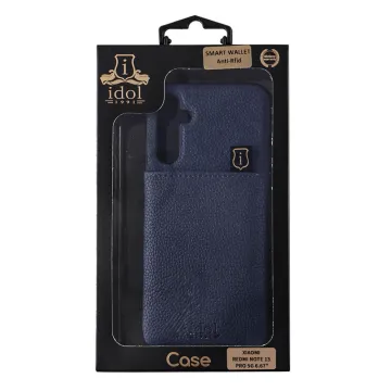 IDOL 1991 ANTI-RFID LEATHER SMART WALLET ΘΗΚΗ XIAOMI REDMI NOTE 13 PRO 5G 6.67in FULL CAMERA PROTECTION BLUE