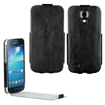 BUGATTI ΘΗΚΗ SAMSUNG I9195 LEATHER ULTRA THIN FLIPCASE BLACK