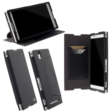 KRUSELL MALMO ΘΗΚΗ SONY T2 ULTRA LEATHER FLIPCOVER STAND BLACK