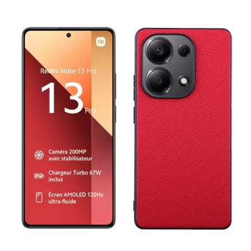 VOLTE-TEL CARBON LIFT ΘΗΚΗ XIAOMI REDMI NOTE 13 PRO 4G 6.67in CAMERA GUARD RED