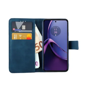 LIME ESSENTIAL ΘΗΚΗ MOTOROLA MOTO G84 5G 6.5in MAGNET BOOK STAND CLIP DARK BLUE