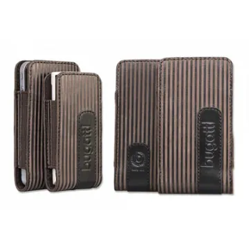 BUGATTI ΘΗΚΗ ΠΟΥΓΚΙ LEATHER TWIN STRIPED BROWN M