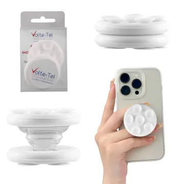 VOLTE-TEL POP STAND ΒΑΣΗ ΣΤΗΡΙΞΗΣ ΒΕΝΤΟΥΖΑ ΣΙΛΙΚΟΝΗΣ ΔΙΠΛΗΣ ΟΨΗΣ ΣΤΡΟΓΓΥΛΗ ΜΙΚΡΗ ΓΙΑ ΣΥΣΚΕΥΕΣ WHITE