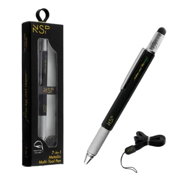 NSP ΣΤΥΛΟ 7 IN 1 METALLIC MULTI-TOOL PEN BLACK
