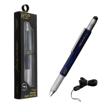 NSP ΣΤΥΛΟ 7 IN 1 METALLIC MULTI-TOOL PEN BLUE