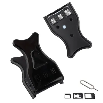 SIM CARD CUTTER ΑΠΟ SIM ΣΕ MICRO/NANO & MICRO ΣΕ NANO SIM 3in1 BLACK
