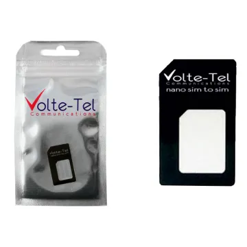 NANO SIM CARD TO SIM CARD ADAPTOR BLACK VOLTE-TEL