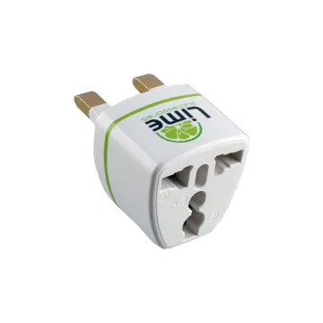 LIME UNIVERSAL ΑΝΤΑΠΤΟΡΑΣ ΑΓΓΛΙΚΟΣ 3 PIN MALE ΣΕ ΕΥΡΩΠΑΙΚΟ 2 PIN FEMALE (250V/13A) ΑΣΠΡΟ