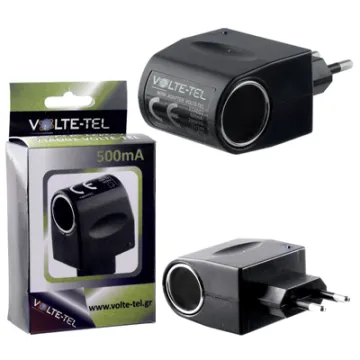 VOLTE-TEL ΑΝΤΑΠΤΟΡΑΣ ΜΕΤΑΤΡΟΠΕΑΣ MINI VTAD01 500mA ΑΠΟ TRAVEL 220V ΣΕ ΑΥΤΟΚΙΝΗΤΟΥ 12/24V