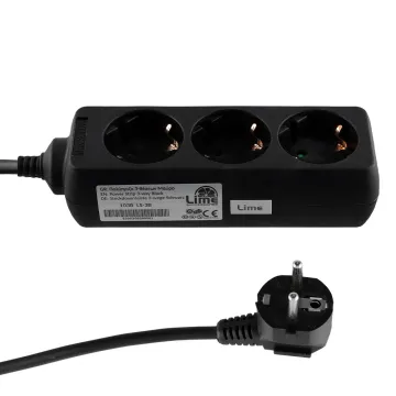 LIME ΠΟΛΥΠΡΙΖΟ 3 ΣΟΥΚΟ LS-3B 16A ΜΕ ΠΑΙΔΙΚΗ ΠΡΟΣΤΑΣΙΑ (3x1.0mm) 1.0m ΜΑΥΡΟ
