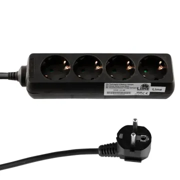 LIME ΠΟΛΥΠΡΙΖΟ 4 ΣΟΥΚΟ LS-4B 16A ΜΕ ΠΑΙΔΙΚΗ ΠΡΟΣΤΑΣΙΑ (3x1.0mm) 1.0m ΜΑΥΡΟ