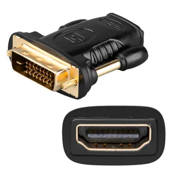 ADAPTER 19 PIN HDMI TO DVI-D (24+1) GOLD PLATED CONTACTS BLACK