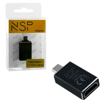 NSP ADAPTER HDMI 1.4 FEMALE TO USB-C 3.1 MALE 4K & DEX BLACK