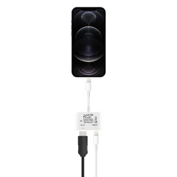 NSP N09 CABLE LIGHTNING TO DIGITAL AV ADAPTER HDMI/LIGHTNING FEMALE 2.4A HD 1080P/4K WHITE