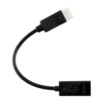 NSP N12 CABLE ADAPTER DISPLAY PORT V1.2 TO HDMI 4K/60HZ V2.0 0,23m BLACK