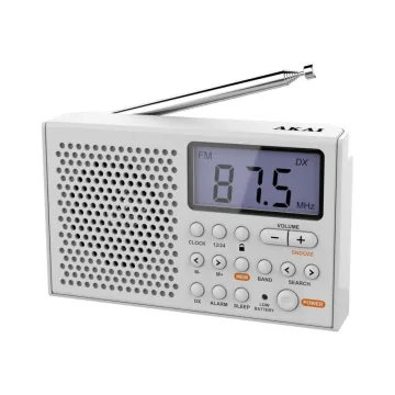 AKAI AWBR-305 ΦΟΡΗΤΟ ΡΑΔΙΟΦΩΝΟ ΠΑΓΚΟΣΜΙΟΥ ΛΗΨΕΩΣ - ΞΥΠΝΗΤΗΡΙ ΜΕ ΟΘΟΝΗ ΜΠΑΤΑΡΙΑΣ ΛΕΥΚΟ