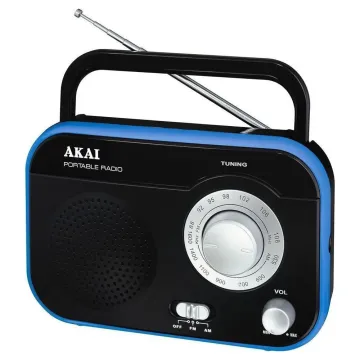AKAI PR003A-410 ΦΟΡΗΤΟ ΡΑΔΙΟΦΩΝΟ ΜΠΑΤΑΡΙΑΣ - ΡΕΥΜΑΤΟΣ ΜΕ ΕΙΣΟΔΟ ΑΚΟΥΣΤΙΚΩΝ ΜΑΥΡΟ