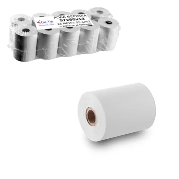 ΧΑΡΤΟΤΑΙΝΙΑ ΘΕΡΜΙΚΗ ΤΑΜΕΙΑΚΗΣ/POS 57Χ50mm ΜΗΚΟΣ 25m 55 gr/m2 Φ13 1 ΤΕΜ. 10/ΣΥΣΚΕΥΑΣΙΑ