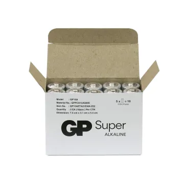 GP ΜΠΑΤΑΡΙΕΣ ΑΛΚΑΛΙΚΕΣ AA LR06 1.5V SUPER ALKALINE G-TECH +50% MORE POWER 10/BLISTER